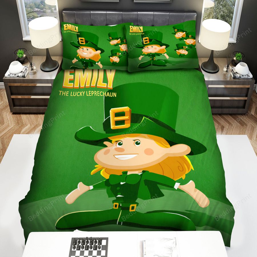 Saint Patrick's Day Leprechaun Girl Bed Sheets Spread Comforter Duvet Cover Bedding Sets