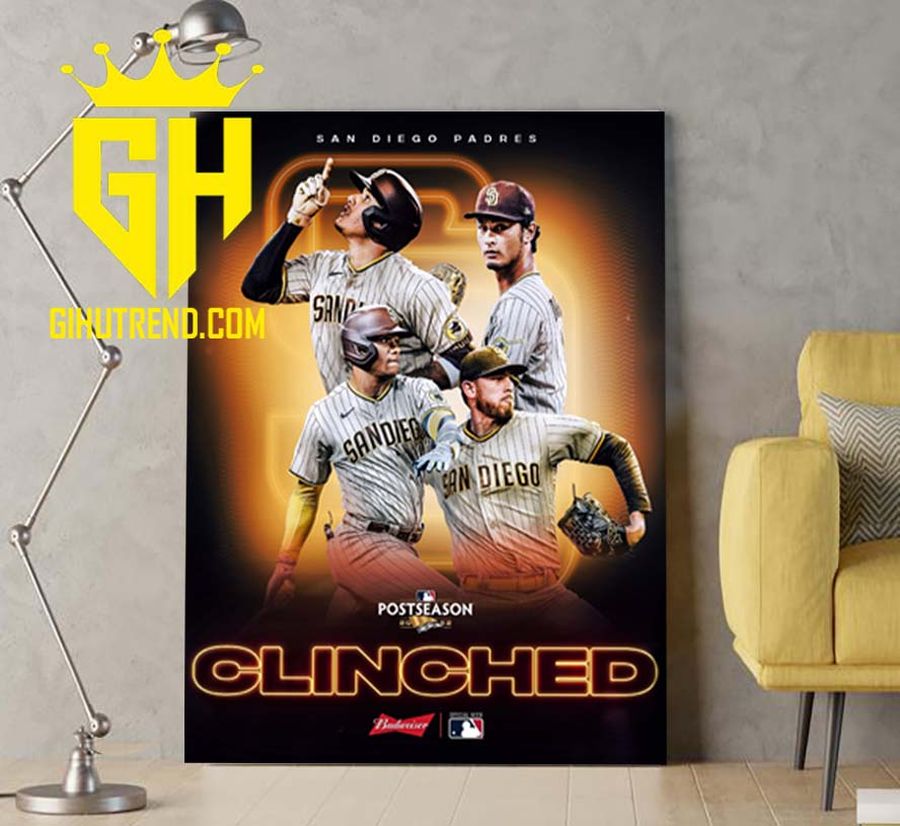 San Diego Padres Clinched Postseason MLB 2022 Poster Canvas