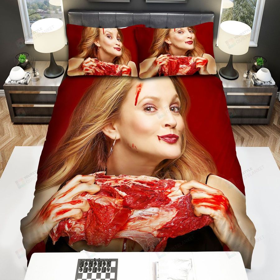 Santa Clarita Diet (2017–2019) Tearing Meat Movie Poster Bed Sheets Spread Comforter Duvet Cover Bedding Sets