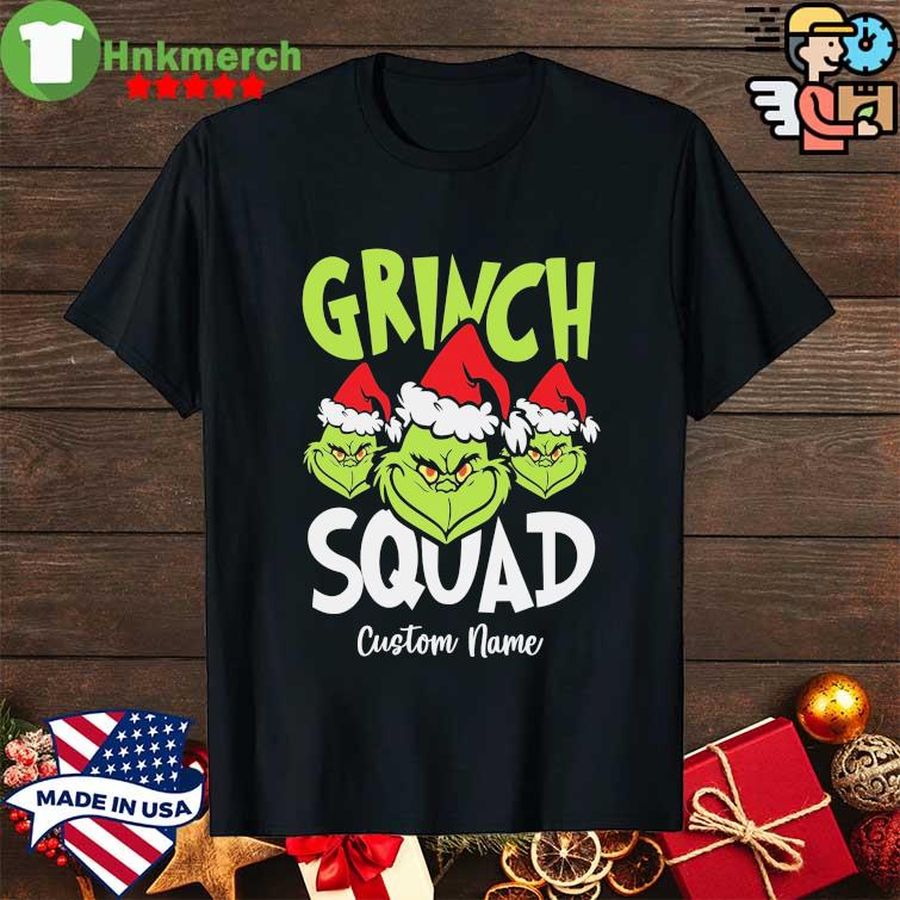 Santa Grinch Squad Custom Name shirt