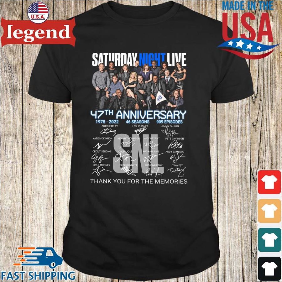 Saturday Night Live 47th anniversary 1975-2022 thank you for the memories signatures shirt