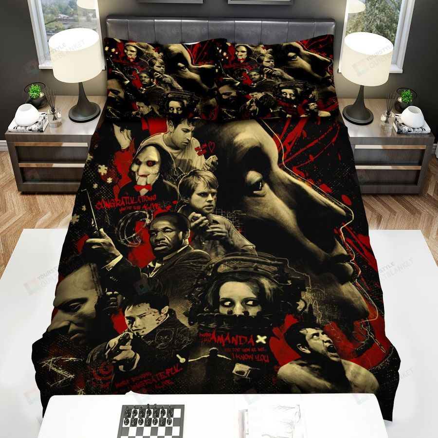 Saw (2004) Movie Art Bed Sheets Spread Comforter Duvet Cover Bedding Sets Ver 7