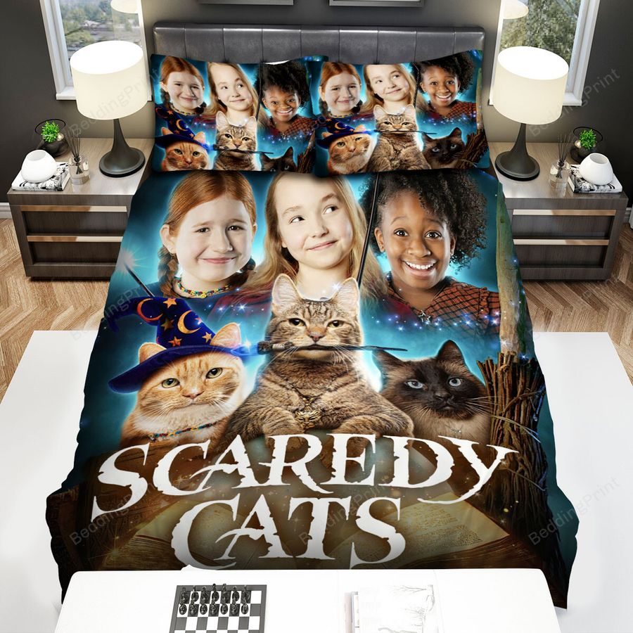 Scaredy Cats (2021) Movie Poster Bed Sheets Spread Comforter Duvet Cover Bedding Sets