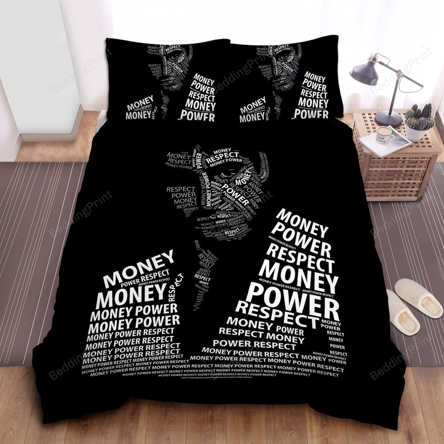 Scarface Money Power Respect Typographic Artwork Bed Sheets Duvet Cover Bedding Sets