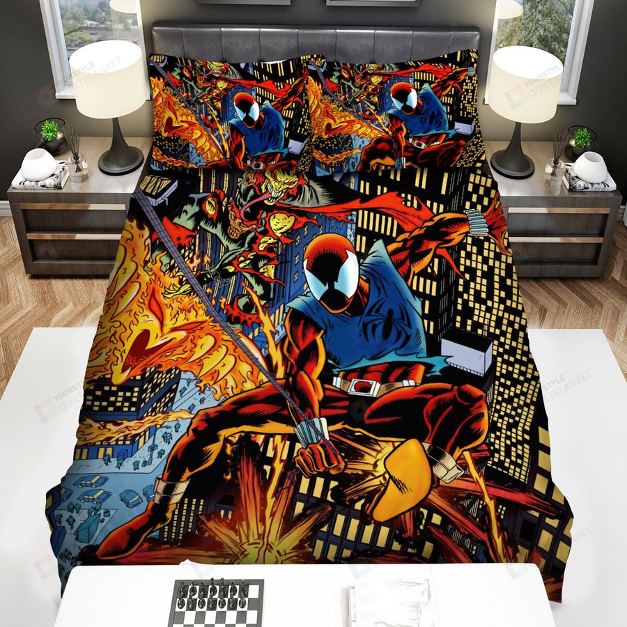 Scarlet Spider In A Fight Bed Sheets Spread Comforter Duvet Cover Bedding Sets