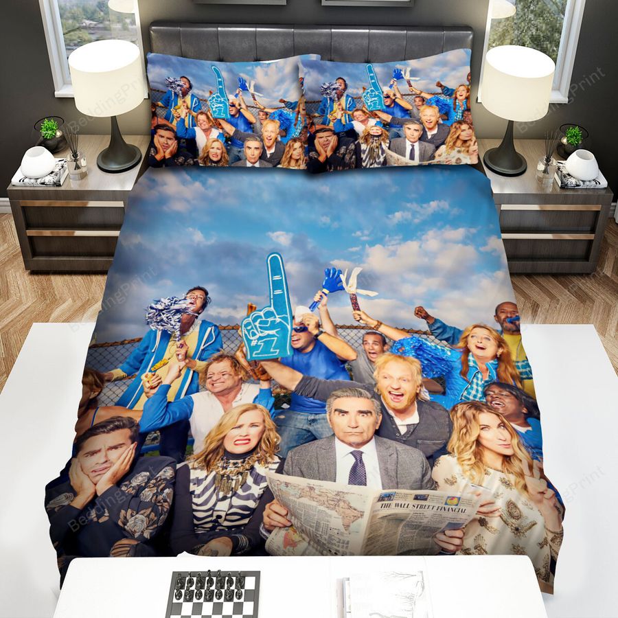 Schitt's Creek (2015–2020) Boisterous Cheering Background Movie Poster Bed Sheets Spread Comforter Duvet Cover Bedding Sets