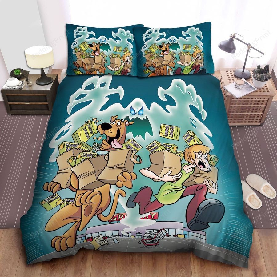 Scooby Doo Movies, Running Away With Scooby Snacks Bed Sheets Spread Comforter Duvet Cover Bedding Sets
