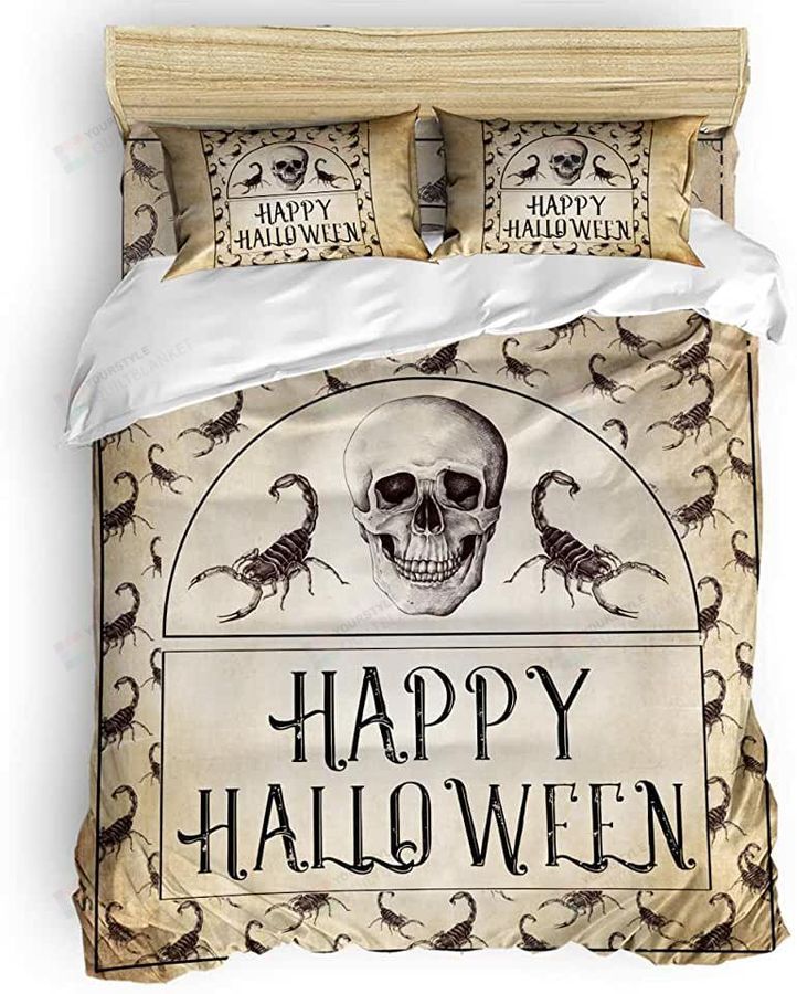 Scorpion Skull Happy Halloween Bed Sheets Duvet Cover Bedding Sets