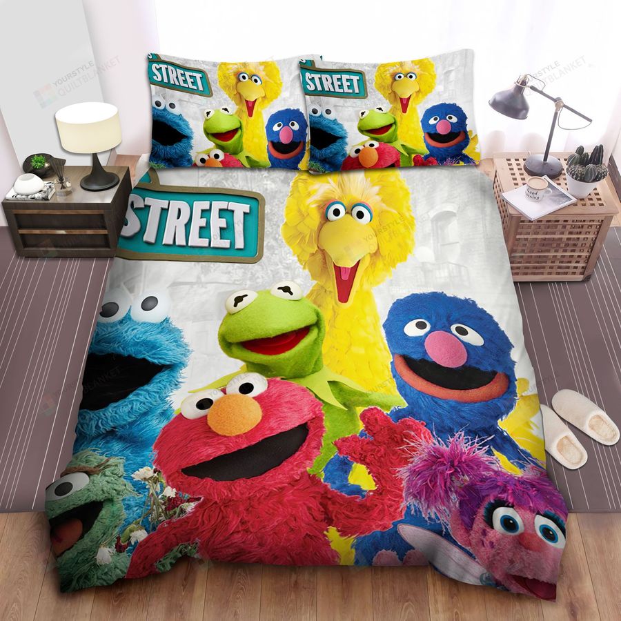 Sesame Street, Abby Cadabby Beside Elmo Bed Sheets Spread Comforter Duvet Cover Bedding Sets