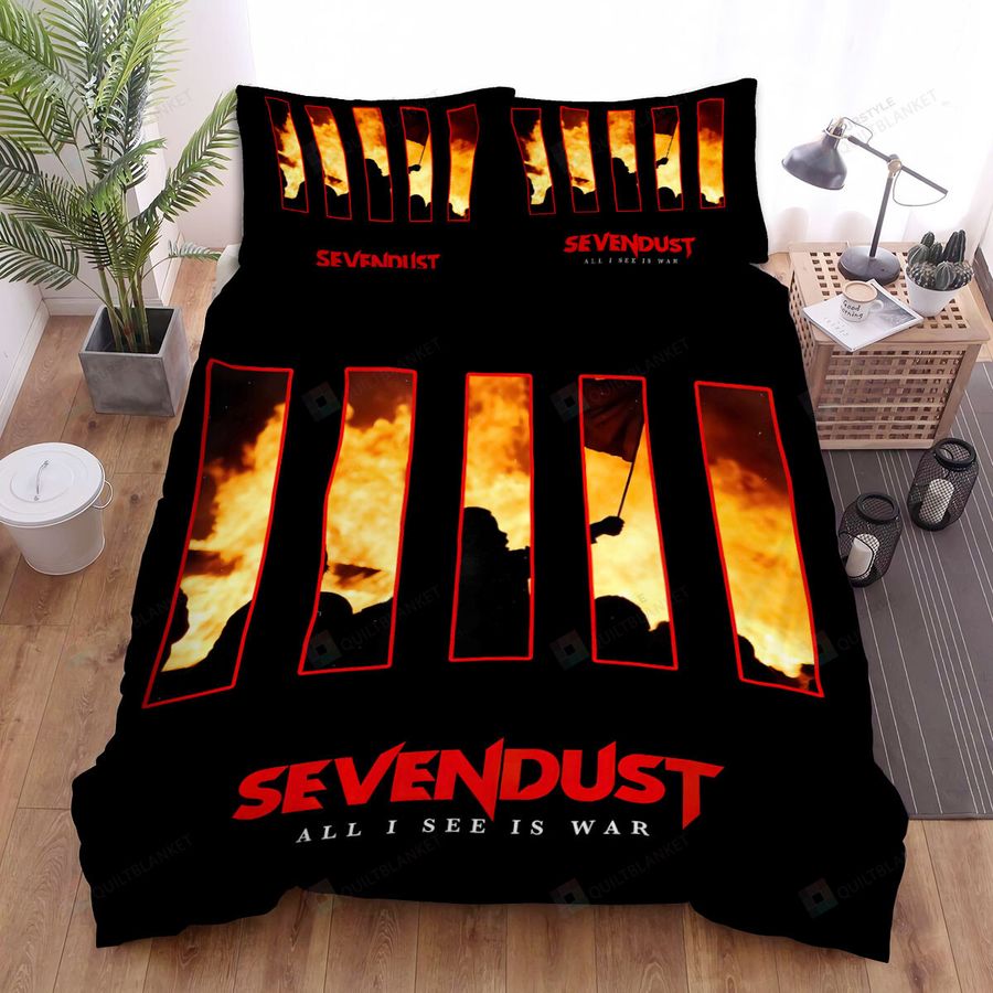 Sevendust All I See Is War Bed Sheets Spread Comforter Duvet Cover Bedding Sets