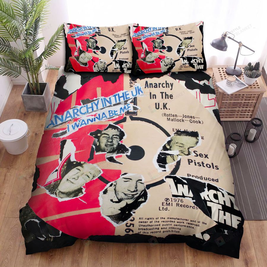 Sex Pistols Anarchy In The Uk I Wanna Be Me Bed Sheets Spread Comforter Duvet Cover Bedding Sets
