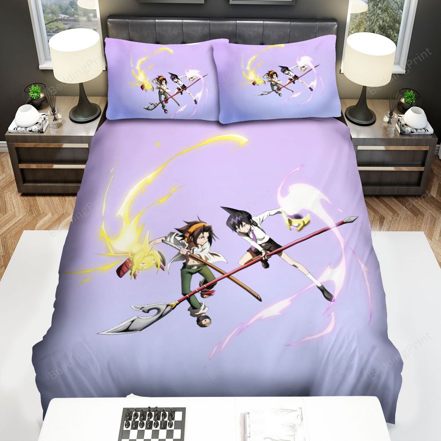 Shaman King Yoh Asakura Vs Ren Tao Digital Art Bed Sheets Spread Duvet Cover Bedding Sets