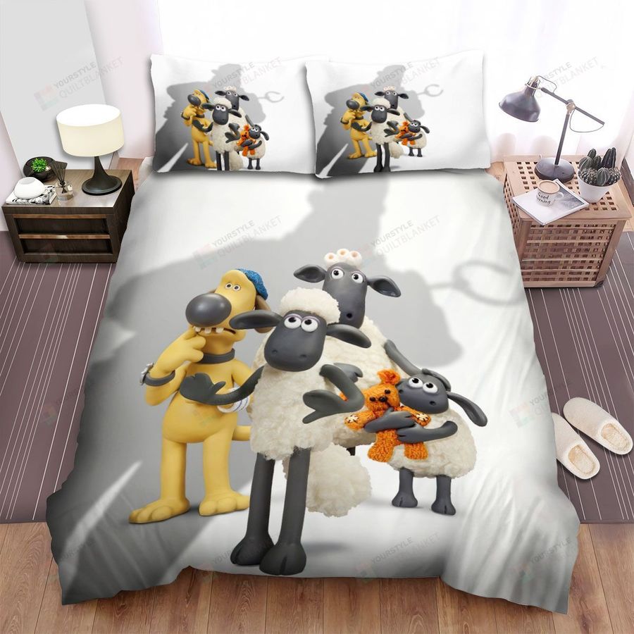 Shaun The Sheep Characters And The Villain Silhouette Bed Sheets Spread Comforter Duvet Cover Bedding Sets