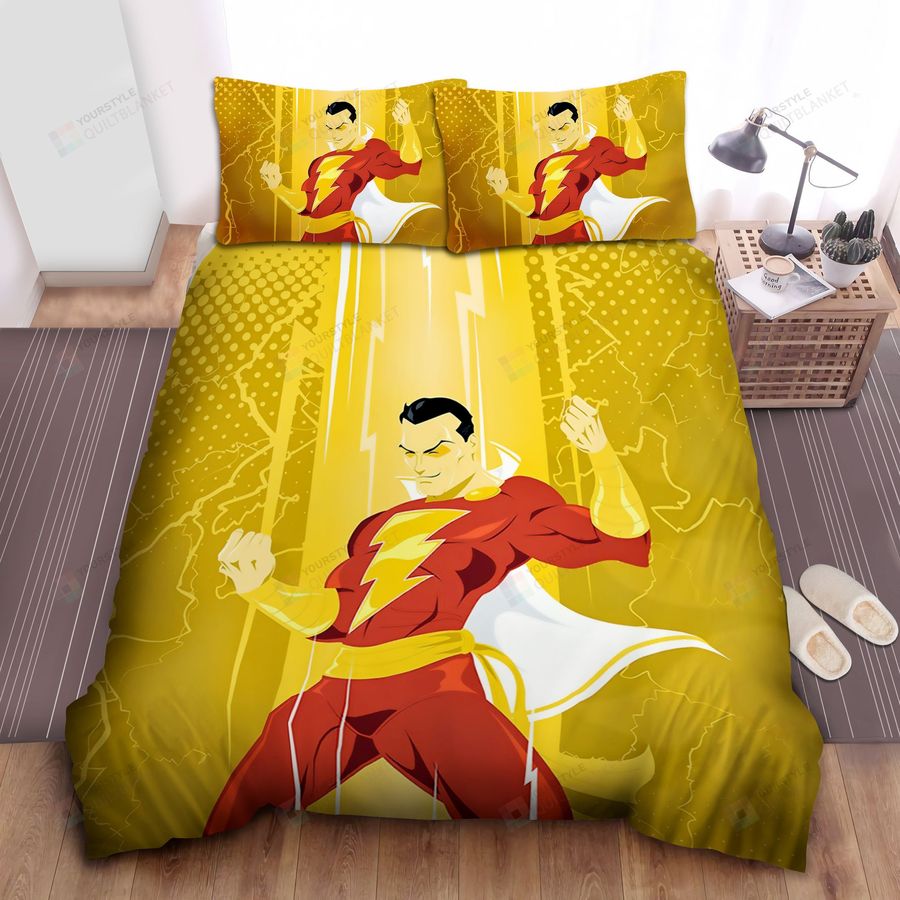Shazam Yellow Bed Sheets Spread Comforter Duvet Cover Bedding Sets
