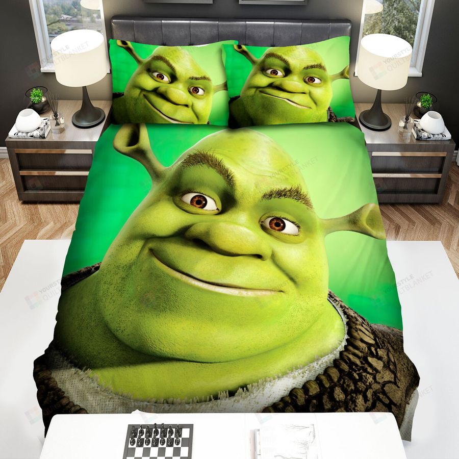 Shrek (2001) Movie Shrek's Face Bed Sheets Spread Comforter Duvet Cover Bedding Sets