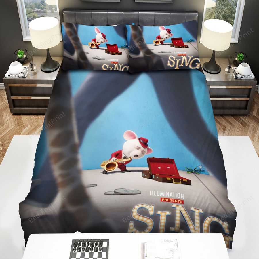 Sing Movie Mike Performing On The Street Poster Bed Sheets Spread Duvet Cover Bedding Sets