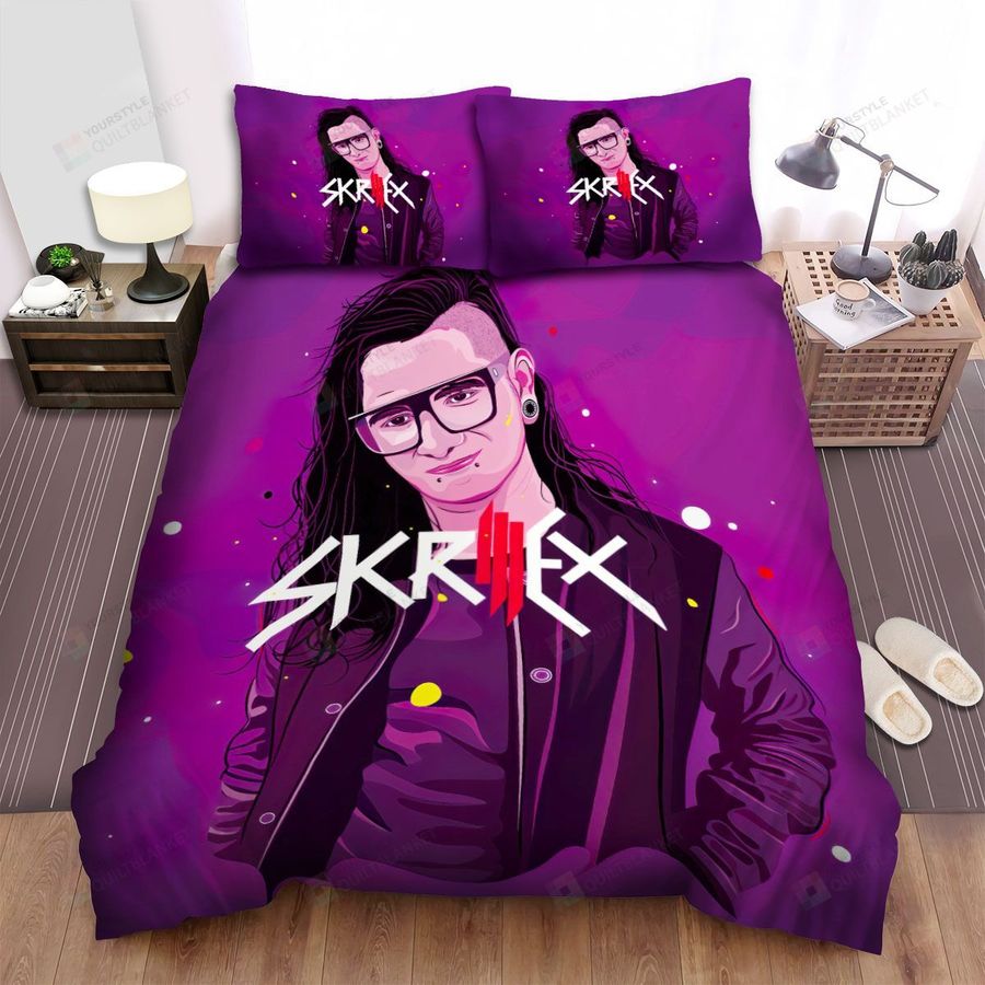 Skrillex Purple Bed Sheets Spread Comforter Duvet Cover Bedding Sets
