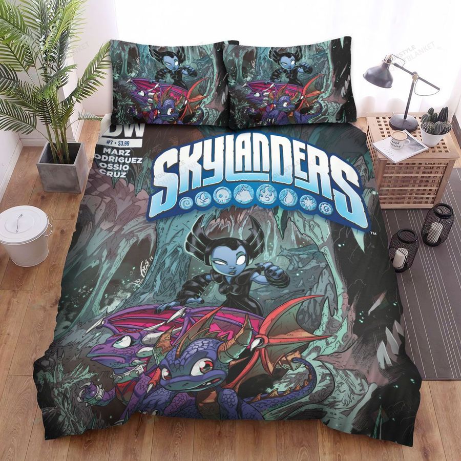 Skylanders Academy Return Of The Dragon King Comic Art Bed Sheets Spread Duvet Cover Bedding Sets