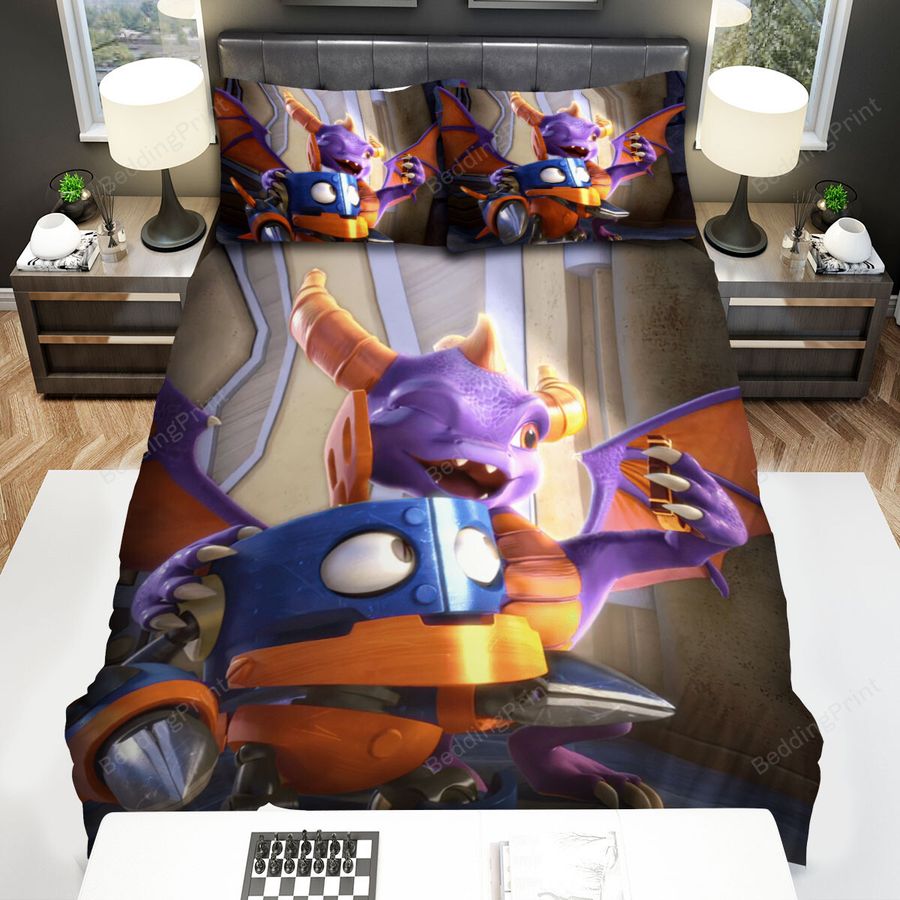 Skylanders Academy Spyro Taking A Selfie Bed Sheets Spread Duvet Cover Bedding Sets