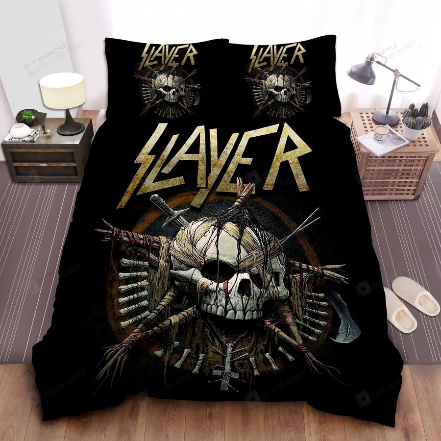 Slayer Thrash Metal Demonic Skull Bed Sheet Spread Comforter Duvet Cover Bedding Sets