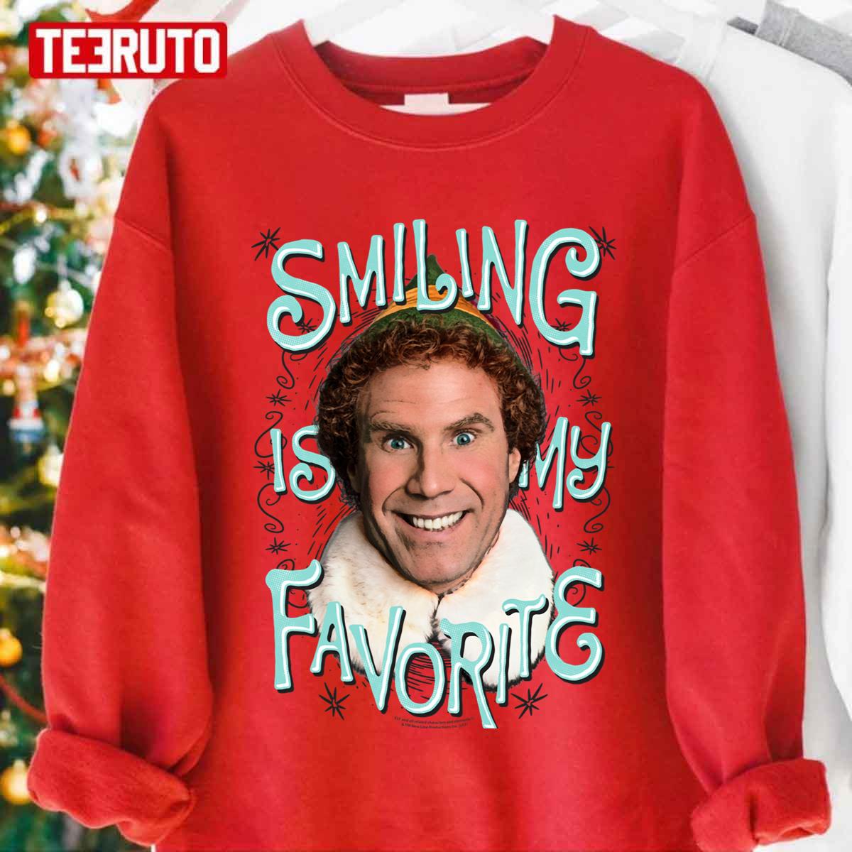 Smiling Is My Favorite Buddy The Elf Merry Christmas Unisex Sweatshirt