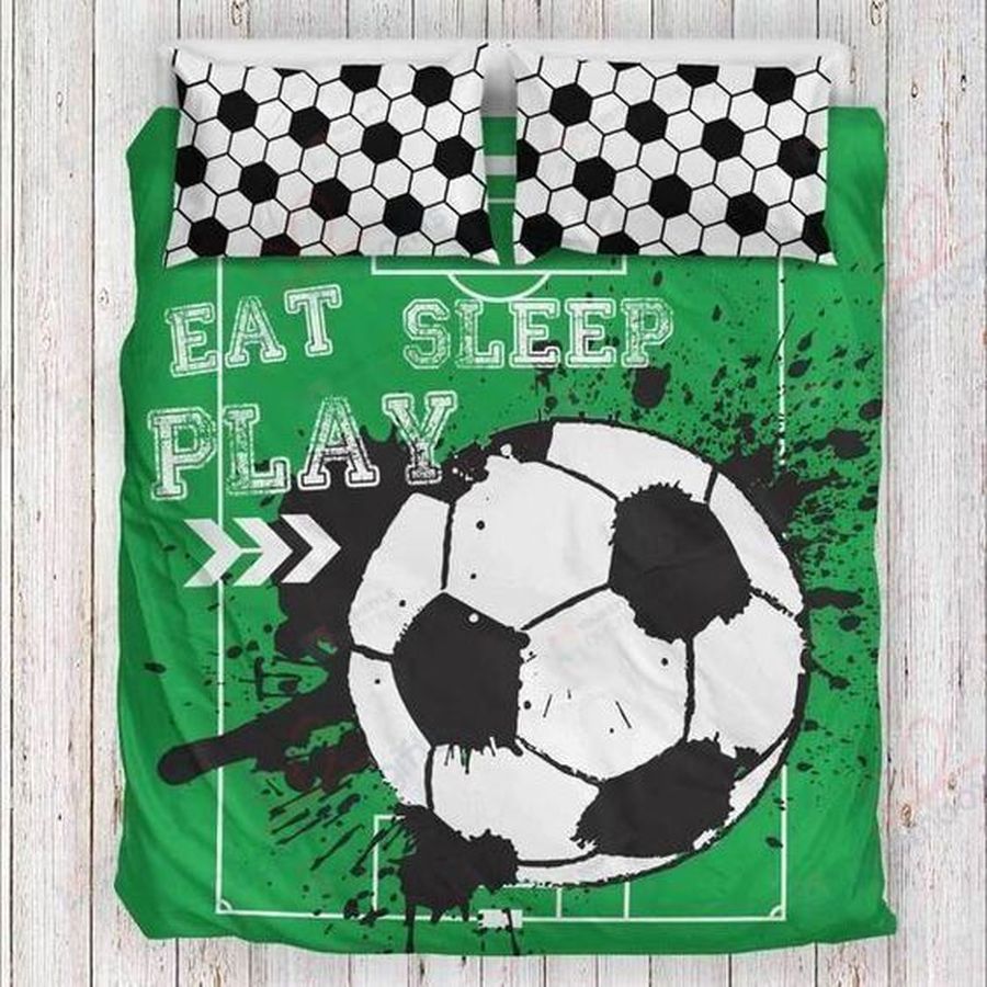 Soccer Eat Sleep Play Bed Sheets Spread Comforter Duvet Cover Bedding Sets