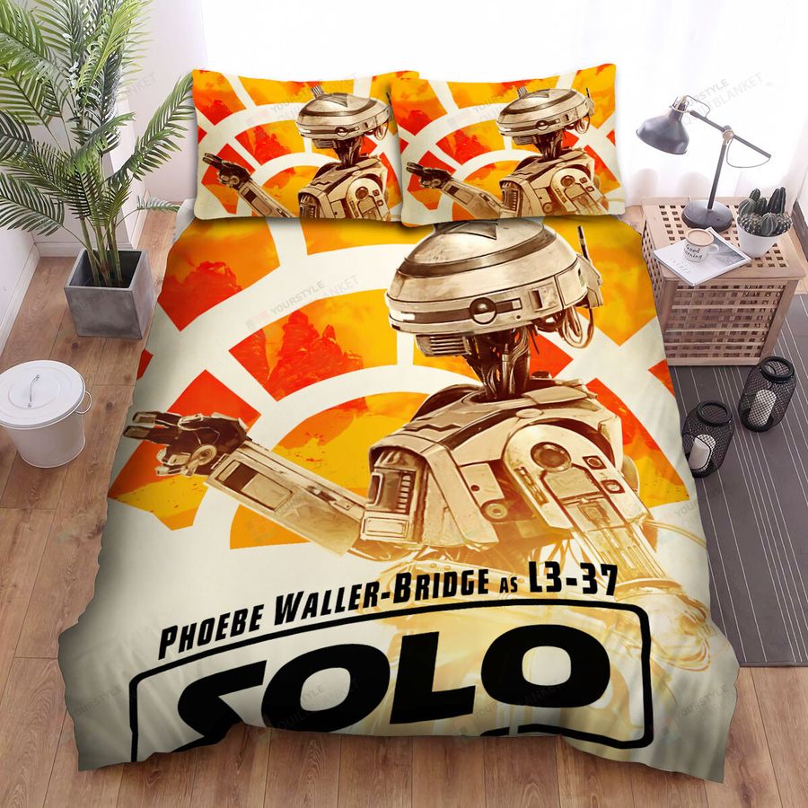 Solo A Star Wars Story (2018) Phoene Waller - Bridge As L3-37 Movie Poster Bed Sheets Spread Comforter Duvet Cover Bedding Sets