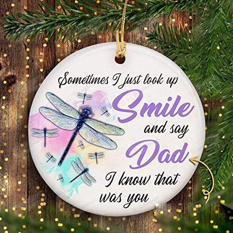 Sometimes I Just Look Up Smile And Say I Know That Was You Loss Of Loved One Ornament Dragonfly Sympathy Gifts Condolence Gift Christmas Keepsake Ornament For Christmas Tree Hanging Car