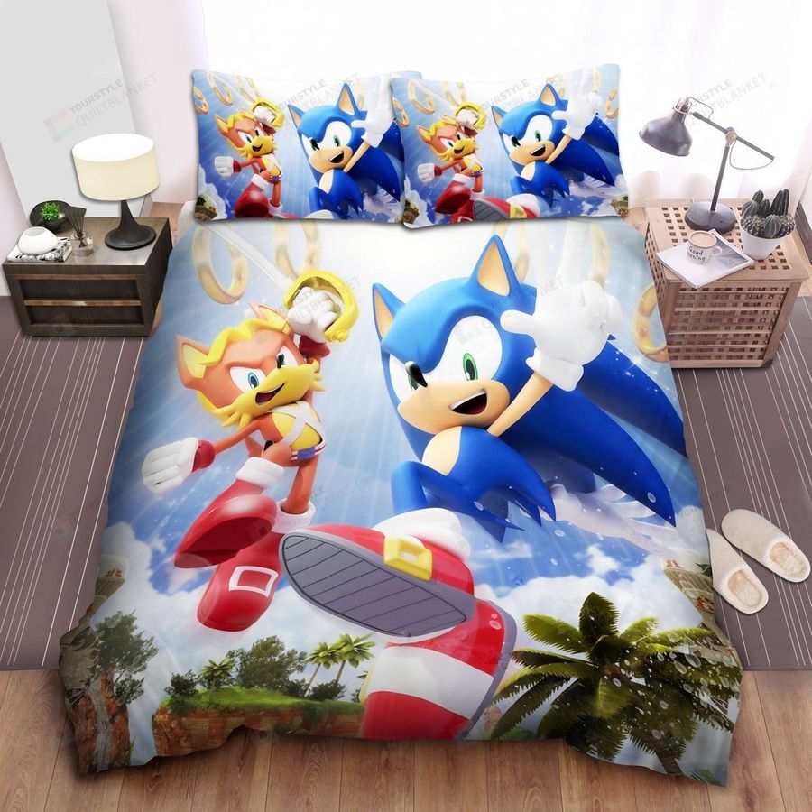 Sonic The Hedgehog And Antoine D'coolette Bed Sheets Spread Comforter Duvet Cover Bedding Sets