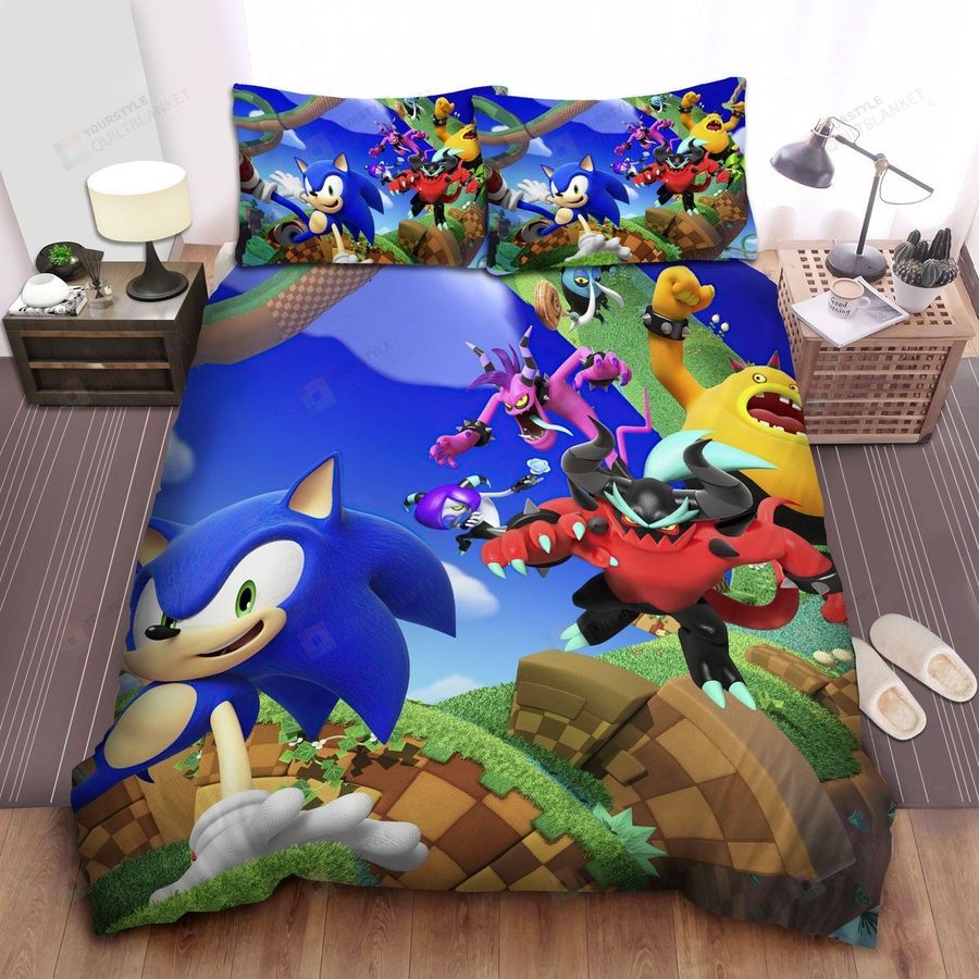 Sonic The Hedgehog And The Monsters Bed Sheets Spread Comforter Duvet Cover Bedding Sets