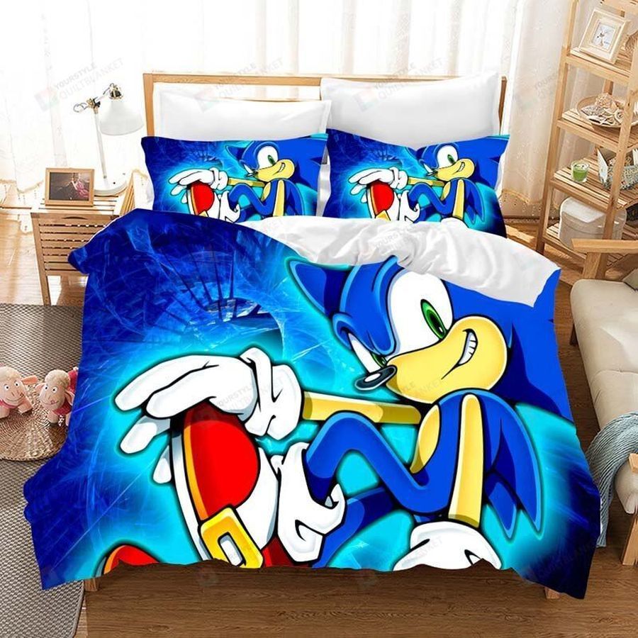 Sonic-The-Hedgehog-Anime-Bedding-Set-4 (Duvet Cover & Pillow Cases)