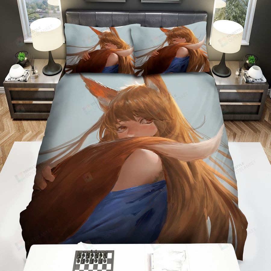 Spice And Wolf Holo Tail Bed Sheets Spread Comforter Duvet Cover Bedding Sets