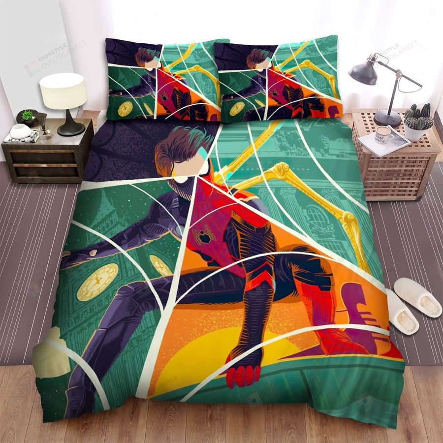 Spider Man Far From Home Digital Artwork Bed Sheets Spread Duvet Cover Bedding Sets