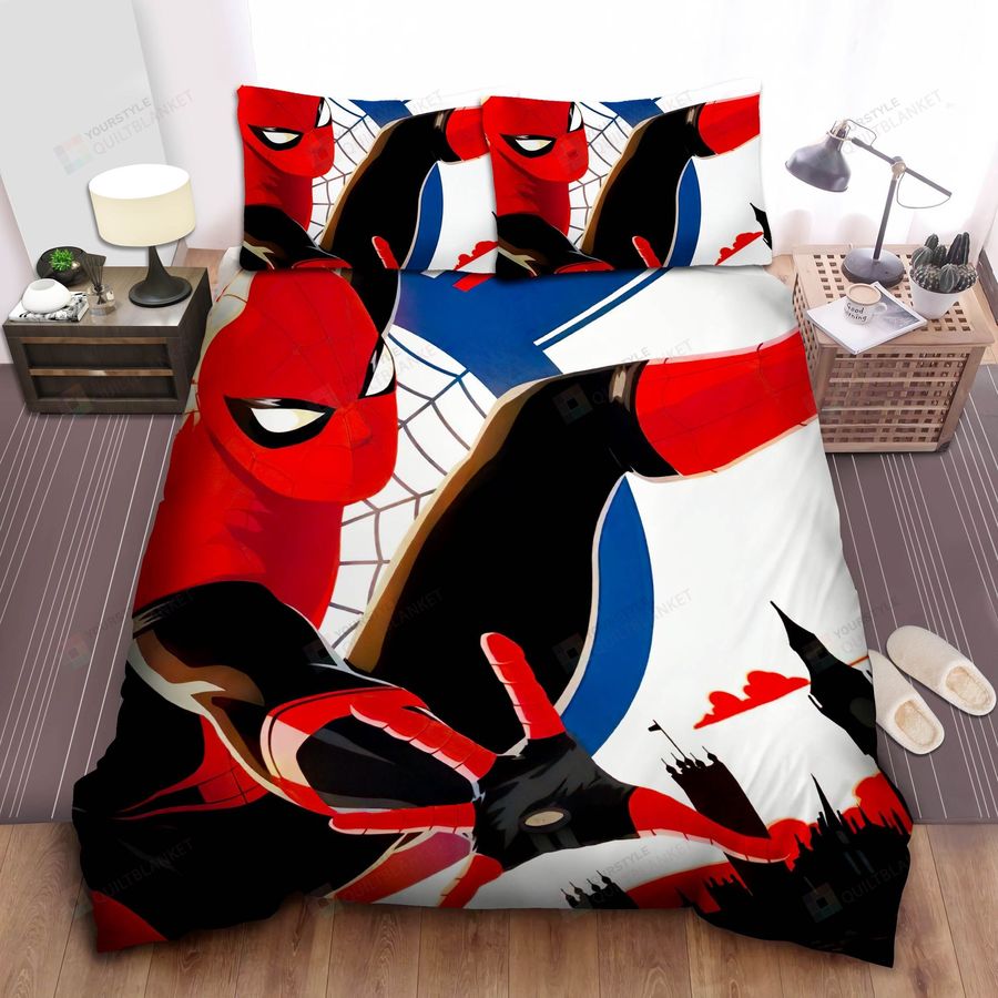 Spider-Man Far From Home Illustration Bed Sheets Spread Comforter Duvet Cover Bedding Sets