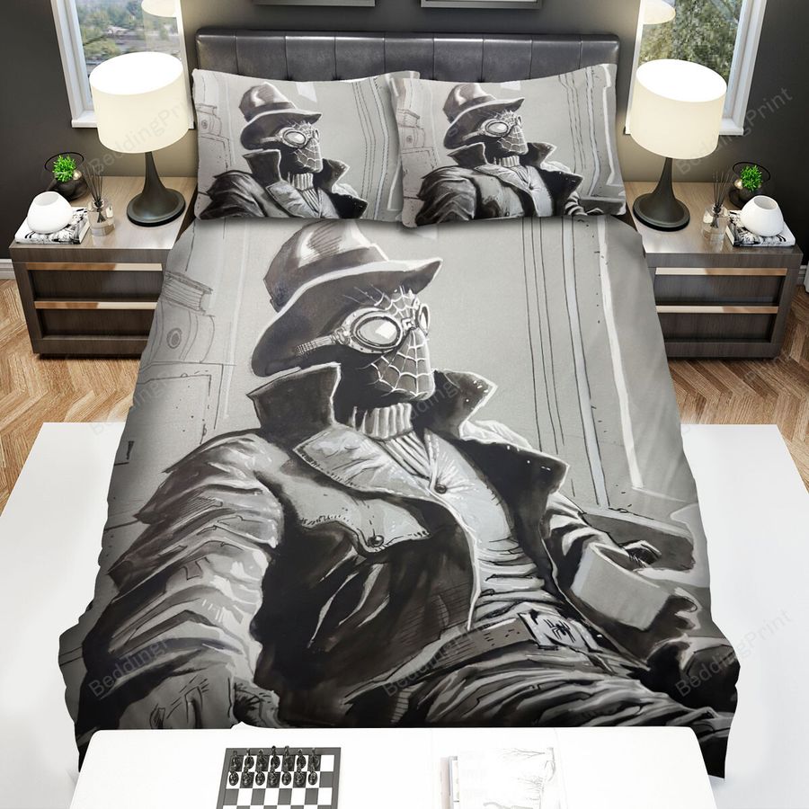 Spider-Man Noir Drinking Coffee Bed Sheets Spread Comforter Duvet Cover Bedding Sets