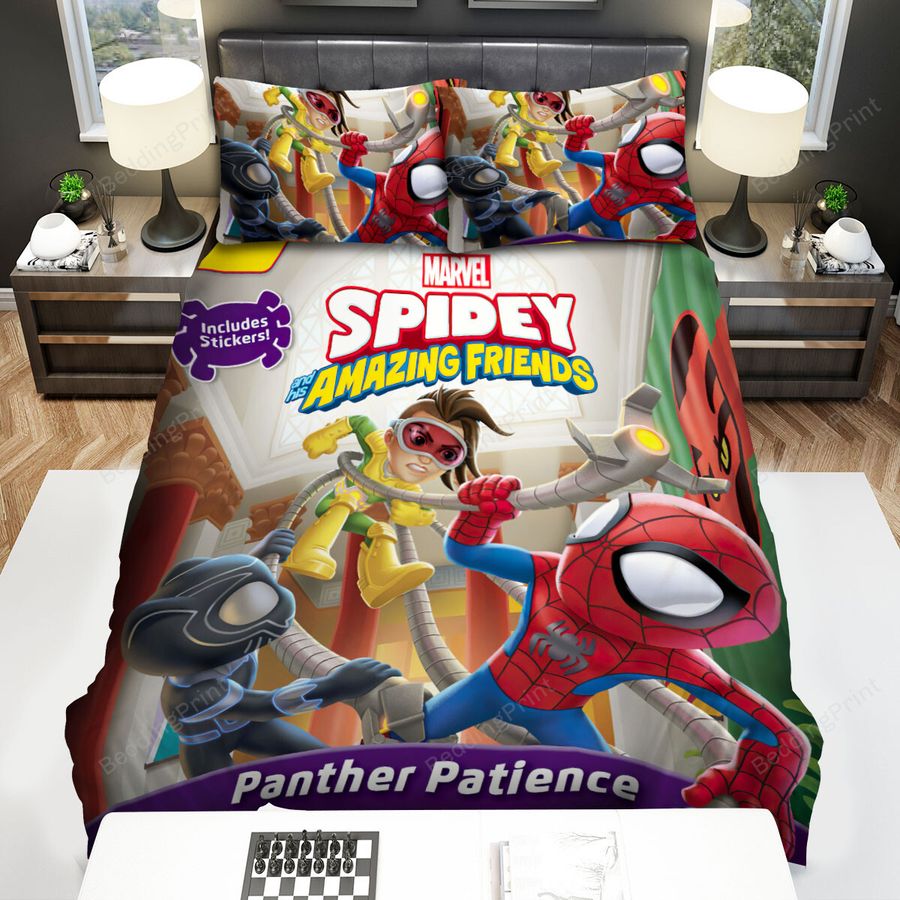 Spidey And His Amazing Friends The Panther Patience Bed Sheets Spread Duvet Cover Bedding Sets