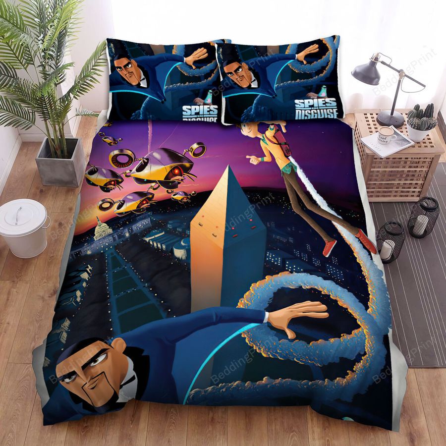 Spies In Disguise Movie Poster Art Bed Sheets Spread Comforter Duvet Cover Bedding Sets