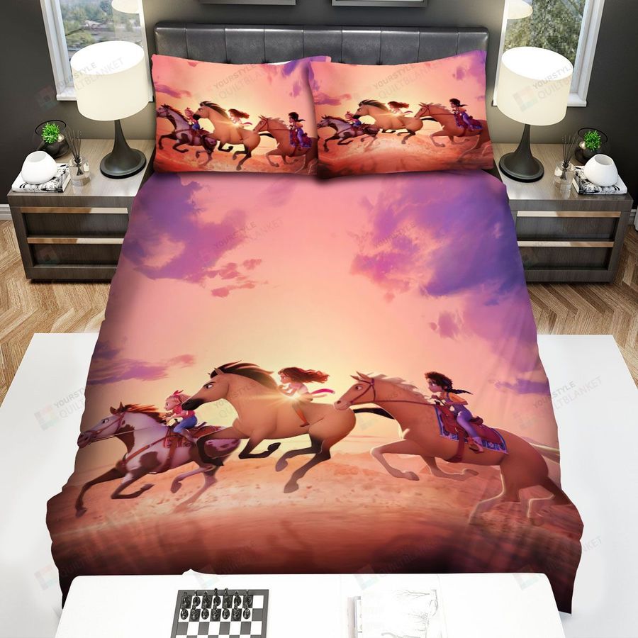 Spirit Untamed (2021) Movie Horse Run Photo Bed Sheets Spread Comforter Duvet Cover Bedding Sets