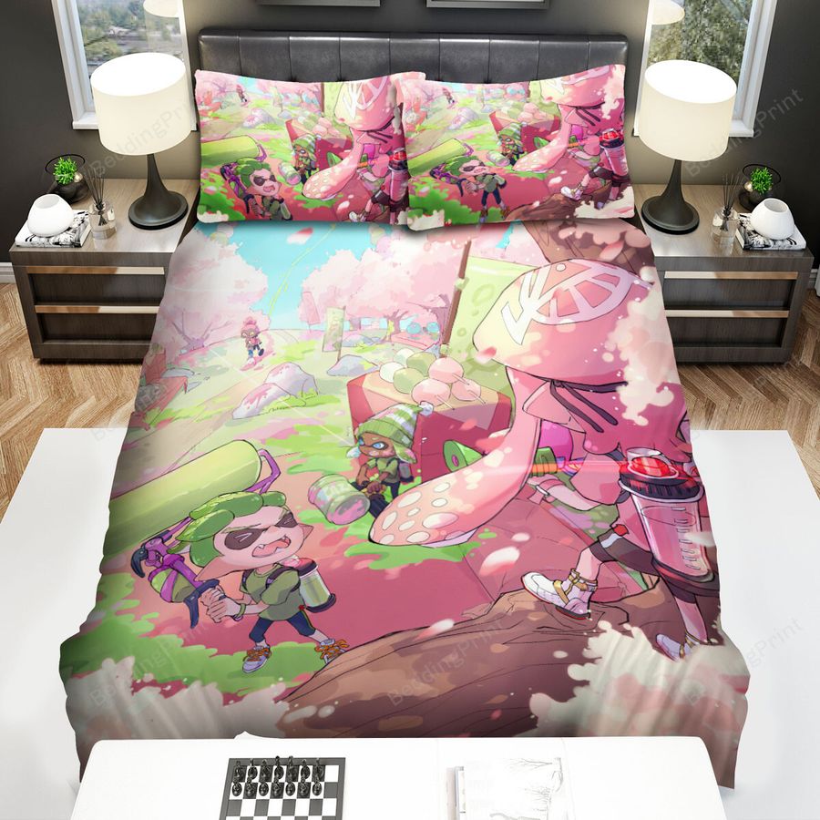 Splatoon - Firing In The Spring Bed Sheets Spread Duvet Cover Bedding Sets