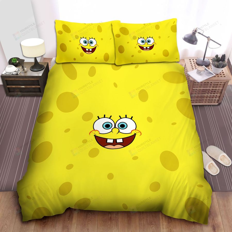 Spongebob Squarepants, Yellow Face Bed Sheets Spread Comforter Duvet Cover Bedding Sets