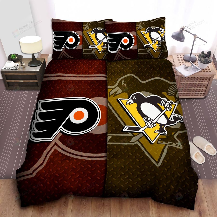 Sports Pennsylvania Nhl Teams Bed Sheet Spread Comforter Duvet Cover Bedding Sets