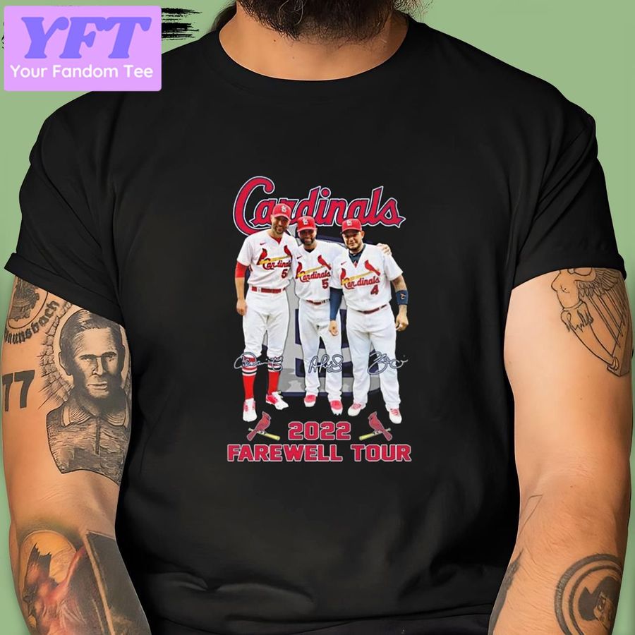 St Louis Cardinals 2022 Farewell Tour Signatures Albert Pujols New Design T Shirt