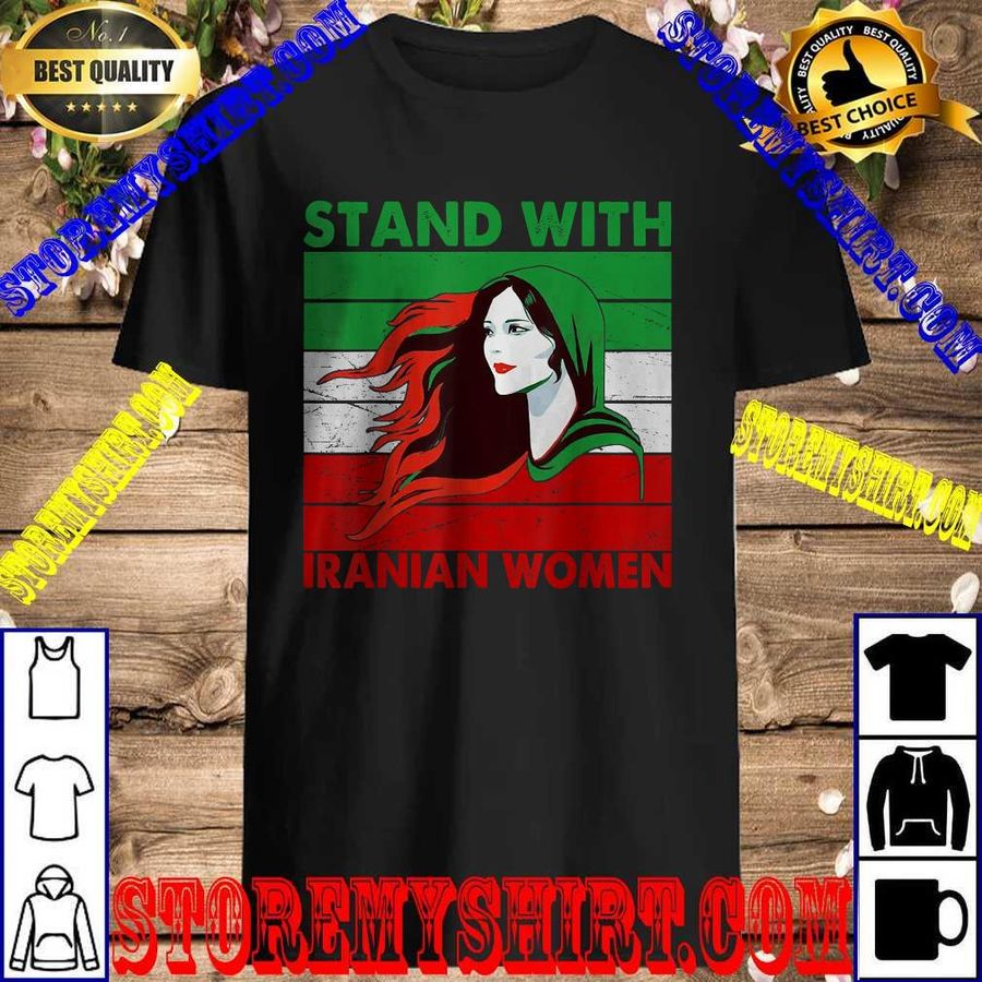 Stand With Iranian Iran Flag Retro Vintage T Shirt