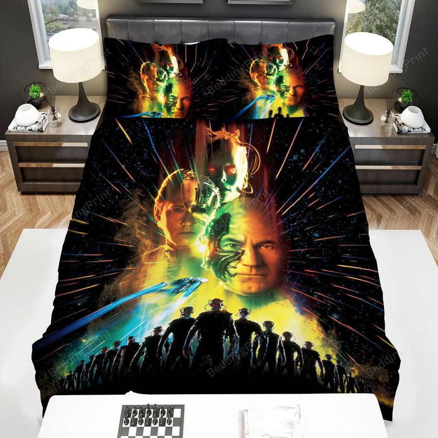 Star Trek First Contact Movie Poster 1 Bed Sheets Spread Comforter Duvet Cover Bedding Sets