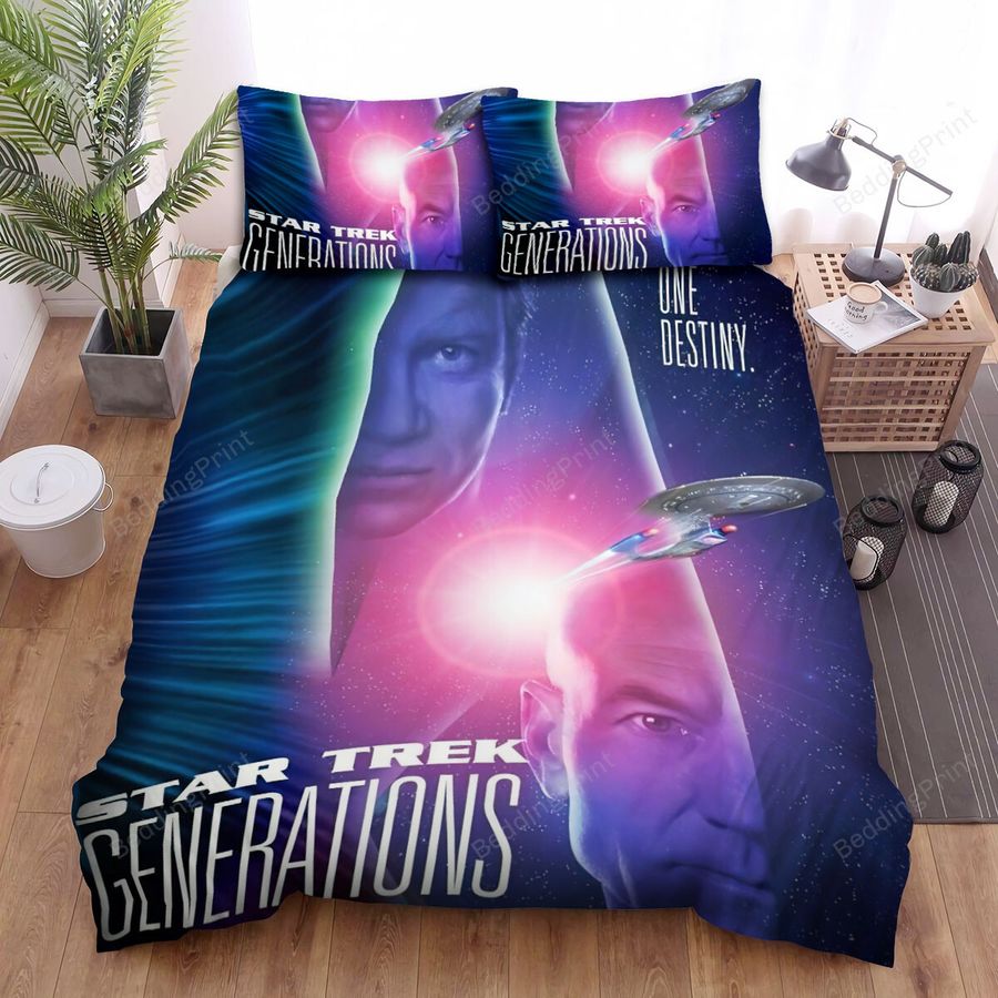 Star Trek Generations (1994) Poster Movie Poster Bed Sheets Spread Comforter Duvet Cover Bedding Sets Ver 2