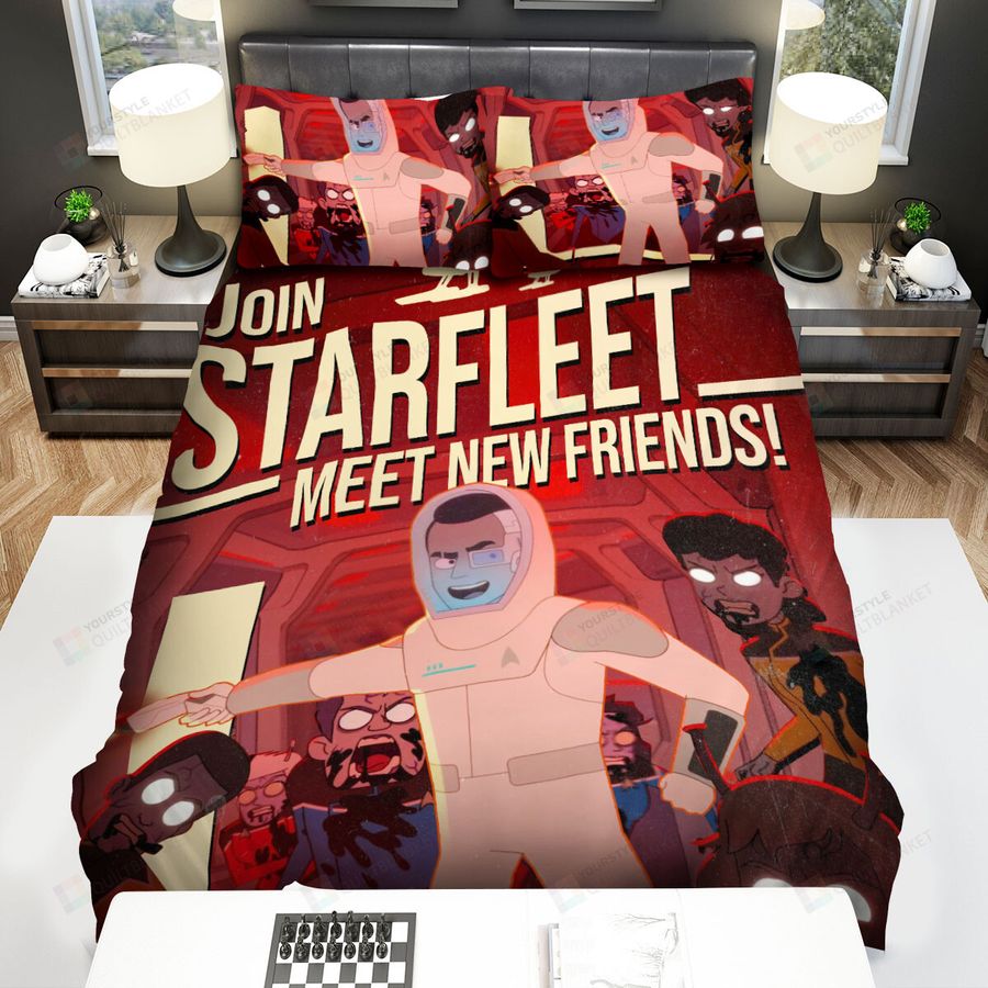 Star Trek Lower Decks (2020– ) Movie Join Starfleet Meet New Friends Bed Sheets Spread Comforter Duvet Cover Bedding Sets