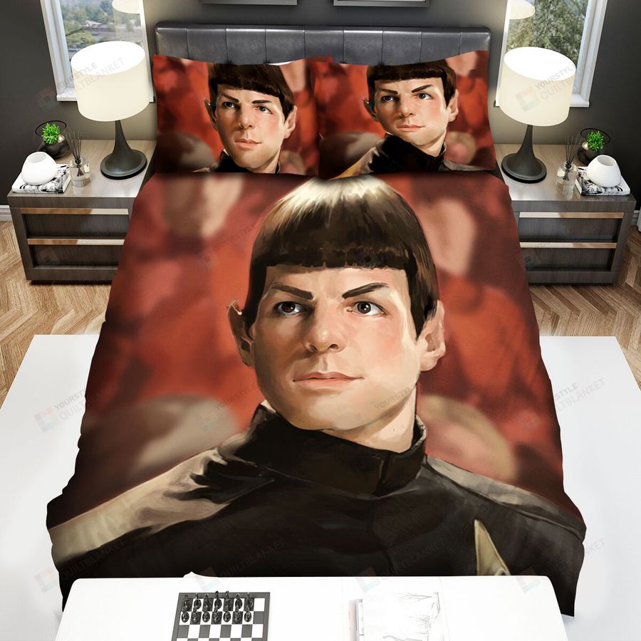 Star Trek Spock Face Art  Bed Sheets Spread Comforter Duvet Cover Bedding Sets