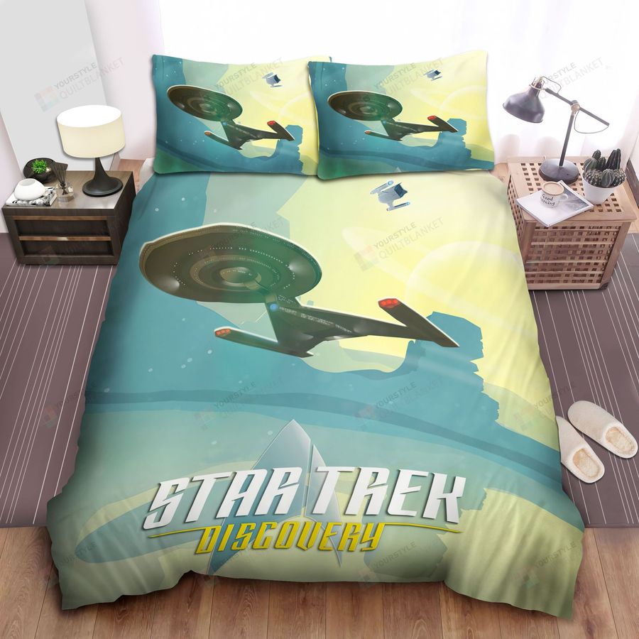 Star Trek Starship Digital Art Bed Sheets Spread Comforter Duvet Cover Bedding Sets