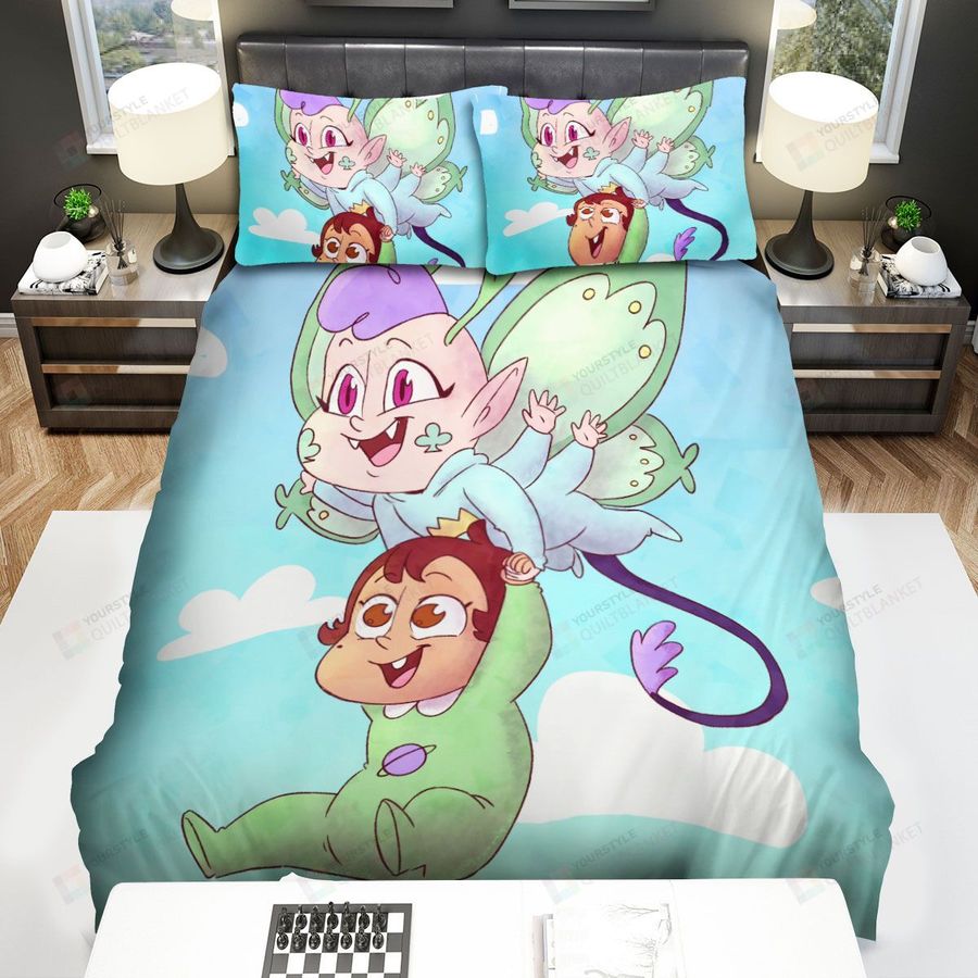 Star Vs. The Forces Of Evil Flying Together Bed Sheets Spread Duvet Cover Bedding Sets