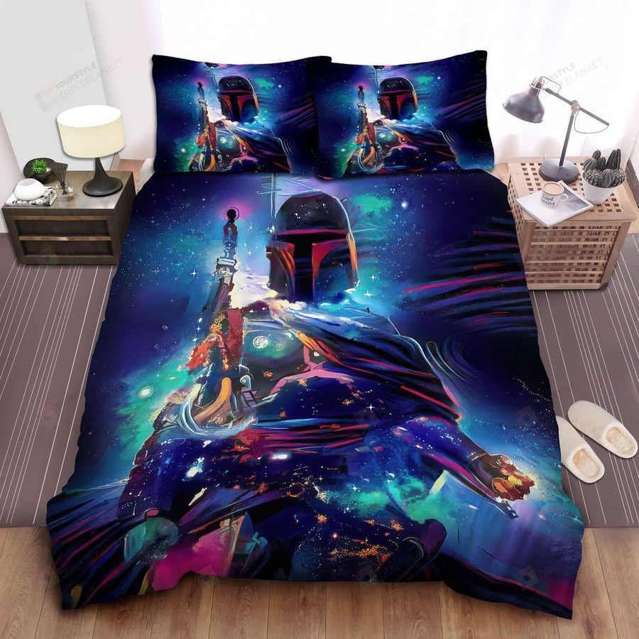 Star Wars Boba Fett Blurred Digital Artwork Bed Sheets Spread Comforter Duvet Cover Bedding Sets